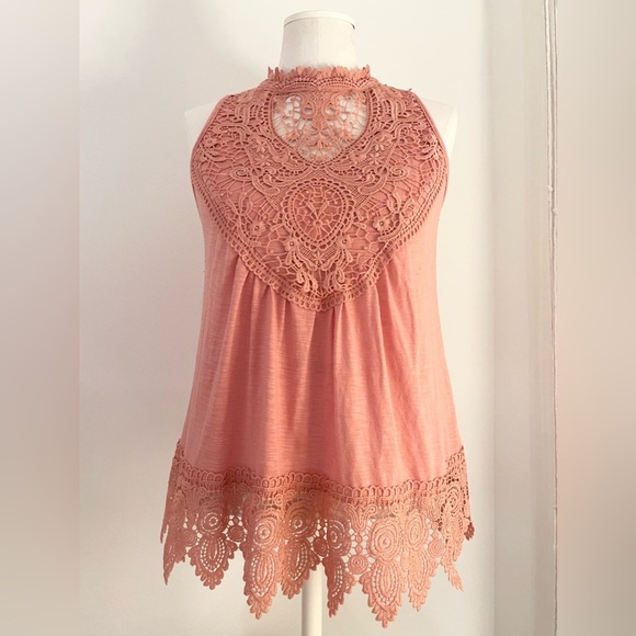 No Boundaries Tops - No Boundaries Women’s Lace Coral Tank Top Sleeveless | Size M (7-9)